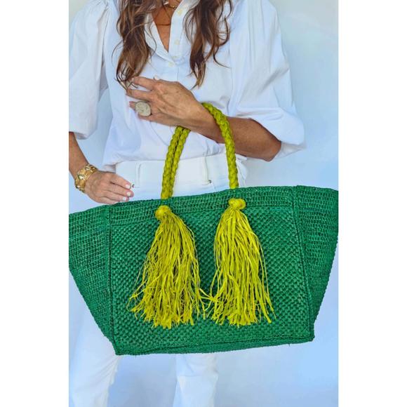 NEW BALDIZ women's camilla tote bag in green - Picture 1 of 1
